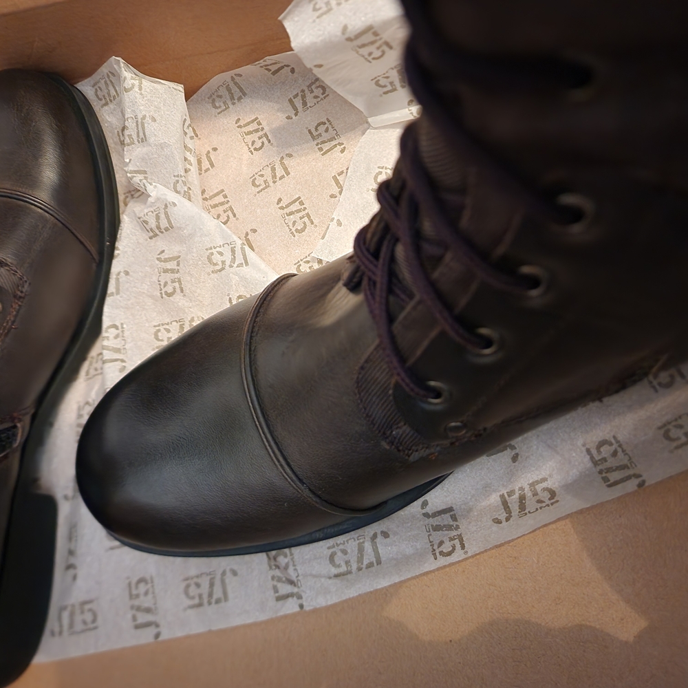 J75 Brown Lace-Up Boots - Picture 4 of 5